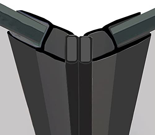 Magnetic Shower Seals | Sold in Pairs | Fits 4, 5 or 6mm Glass | 135° Magnet for Straight or Quadrant Doors | 2 Metres Long | MAG001 (200cm Lengths, Black)