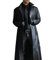 Suncolour Giacche in Pelle Nera da Uomo Cappotti Lunghi in Pelle da Uomo Classic Biker Faux Slim Fit Moto Cappotto Lungo