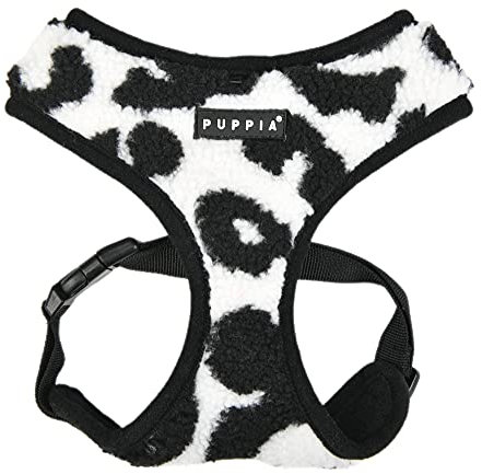 Puppia Hundegeschirr für kleine und mittelgroße Hunde - Serval Harness A - verstellbar und komfortabel, Schwarz, L