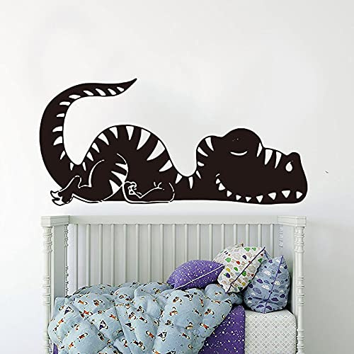 QIANGTOU Große schlafende Dinosaurier Tier Wandaufkleber Cartoon Welt Park Dino T-Rex Wandtattoo Kinderzimmer Schlafzimmer Vinyl Dekor 42x87cm