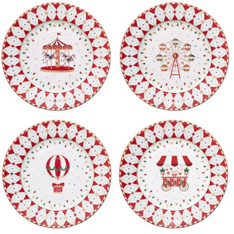 EASY LIFE Set 4 Piatti Dessert Christmas Wonderland