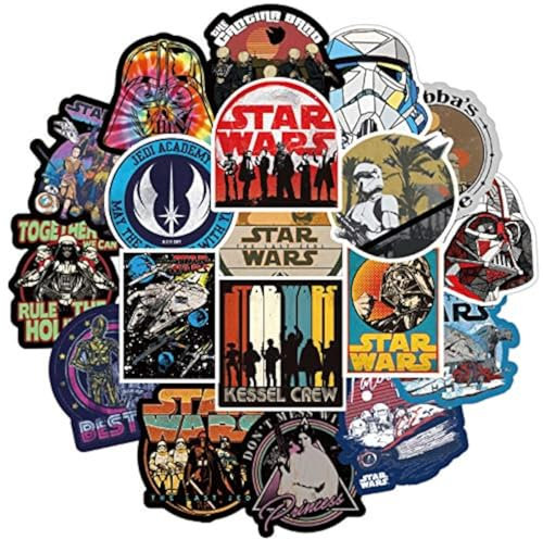StarWar Aufkleber 100 Stück, Laptop Aufkleber Bombe Vinyl Aufkleber Pack für Auto Gepäck Skateboard Motorrad Aufkleber für Jugendliche Erwachsene