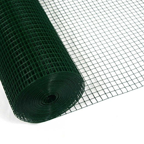 Garmix Volierendraht Maschendraht 4-Eck Drahtgitter Drahtzaun Grün 150cm 15m 12x12mm 1,20mm
