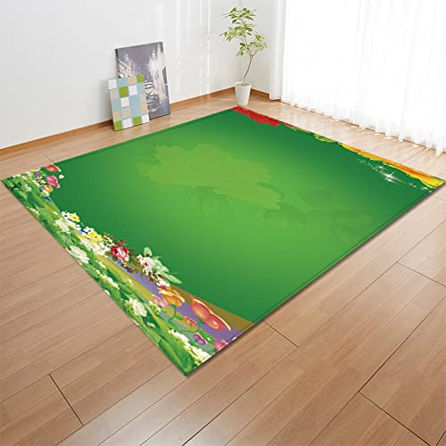 Fußmatte Smaragdgrüner Flieder Teppich Polyester Verdicken Schmutzfangmatte Aussen Rutschfest Fussmatte Aussen Weich Fußmatte Außen Fussmatten Haustür Waschbar Fußabtreter Innen Türmatte 45x75cm