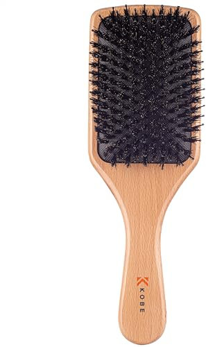 Kobe Professionelle Eton Paddelbürste aus Holz, zum Entwirren von nassen oder trockenen Styling-Haarbürste