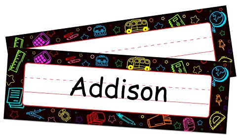 FLYAB 36 placas de nombre para escritorios de estudiantes, placas de nombre de escritorio para aula escolar, etiquetas de nombre de escritorio para jardín de infantes, aula primaria, suministros para