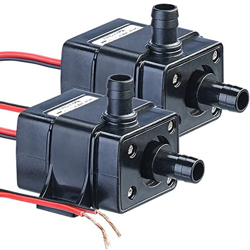 Royal Gardineer Kleine Wasserpumpe: 2er-Set Mini-Wasserpumpen mit 240 l/h Kapazität,Förderhöhe bis 3m,12V (Mini Tauchpumpe, Brunnenpumpe, Zimmerbrunnen)