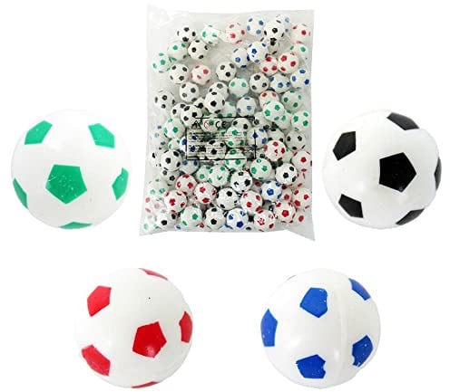 100er Set Flummi Fußball 27mm - 100 Stück im Beutel, Flummies für Kinder, Flummis 100 Stück, Tombola Preise Kinder, Flummis, Gummibälle, Flummis Kindergeburtstag, Mini Basketball