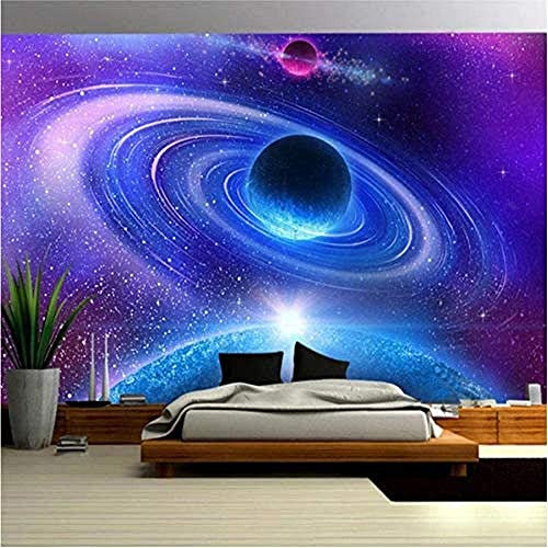 EPZEY 3D Wallpaper Wall Mural Outer Space Universe Galaxy Planet Wallpaper 3D Mural Wall Wallpaper Wall Posters Wall Sticker Border Self Adhesive Brick Bathroom Bedroom Removable Wall Photo 140x70 cm