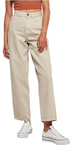 Urban Classics Damen Hose Ladies High Waist 90´S Wide Leg Denim Pants Offwhite raw 31