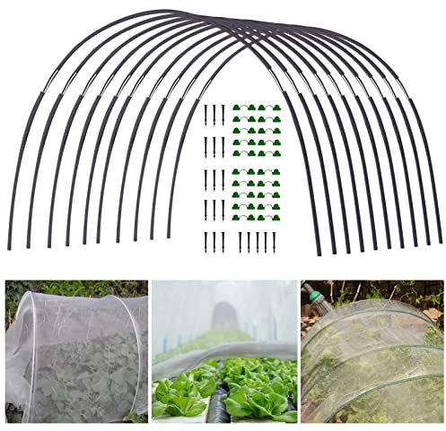 Sakamura jardín para bancales altos, túneles invernadero, invernadero, arcos túnel, plantas robustas y estables, marco apoyo para túneles jardín