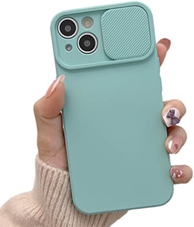 Keyihan Cover per iPhone 11 6,1 Protezione Fotocamera con finestrino Scorrevole,Custodia in Silicone TPU Morbida Antiurto AntiGraffio,Full Body Protettiva Case Microfiber Lining,Verde Menta