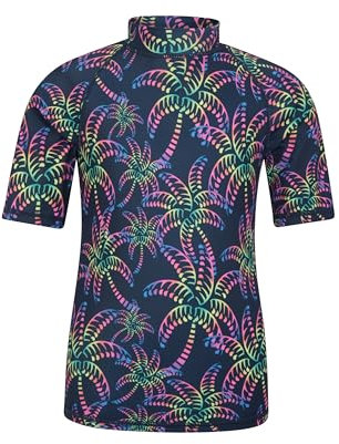 Mountain Warehouse Short Sleeves Kids Rash Vest - UPF50+ Sun Protection Rash Guard, Fast Dry, Flat Seams Childrens Top - for Spring Summer, Swimming & Water Sports Iridescent Kids Size 3-4 Years
