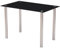 HOOZ Table à manger en verre noir de qualité supérieure avec verre de sécurité de 6 mm et coupe à facettes, table en verre, idéale comme table de salle à manger et table de cuisine (110 x 70 x 75 cm)