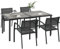 Outsunny 5 TLG. Sitzgruppe Gartenmöbel-Set, Gartengarnitur mit 1 Esstisch, 4 stapelbaren Stühlen, Sitzgarnitur, für Terrasse, Mesh, Dunkelgrau