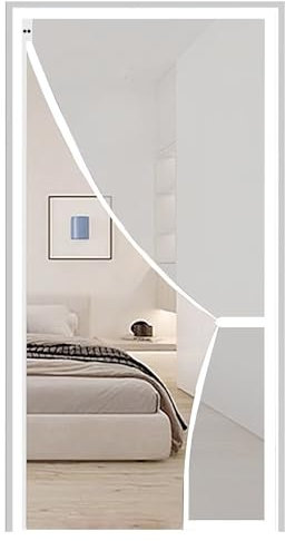Fibra de vidrio Mosquitera Puerta Magnetica 90x210cm Apertura Lateral,Gran resistencia reforzada Cortina Antimoscas de Malla Antimosquitos con Iman,Reversible, Cierre automático,Blanco