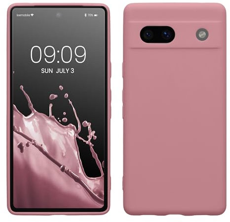 kwmobile Handyhülle kompatibel mit Google Pixel 7a Hülle - Handy Case aus weichem Silikon in Altrosa