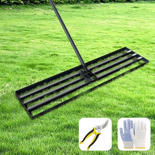 NITOO NITTO Rasenrechen, robust, aus Stahl, mit ergonomischem Griff, leicht zu greifen, Mehrzweck-Rechen