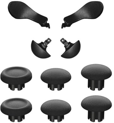Hzxkqmil Baguettes de Pouce de Remplacement pour PS5 Edge Manette, Joystick Personnalisé Stick Analogique & Pagaies Arrière en Métal Boutons de Déclenchement pour PS5 Edge Controller, Noir