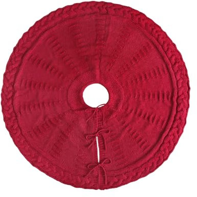 Falda De árbol De Navidad 62CM,Punto Rojo Falda Arbol Navidad Cubre pie Arbol de Navidad Decoraciones Navideñas de Falda de Alfombra para Fiesta de Año Nuevo(Rojo)