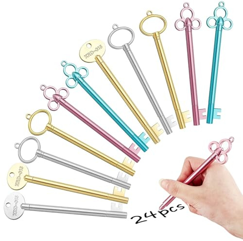 yivom 24Stk Niedliche Kawaii-Stifte - Schlüsselstifte, 0,5 mm Kugelschreiber Schwarz für Schule, Büro, Mitgebsel Kinder