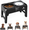GUUSII HOME Gamelle Surélevée pour Grand Chien - Porte Bol Haute INOX - Bar à Gros Chien Moyen Chiot - Hauteur Réglable 43.5 * 24.4 * 12/25.7/29.7/33.7cm 2000ml