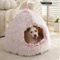 SHJOEE Lit De Grotte pour Chat Tissu Peluche Doux Lit De Chien Panier pour Chien Lit Chaud pour Chats et Petits Chiens avec Dessous Antidérapant Pliable Coussin for Animal Maison Chat D'intérieur