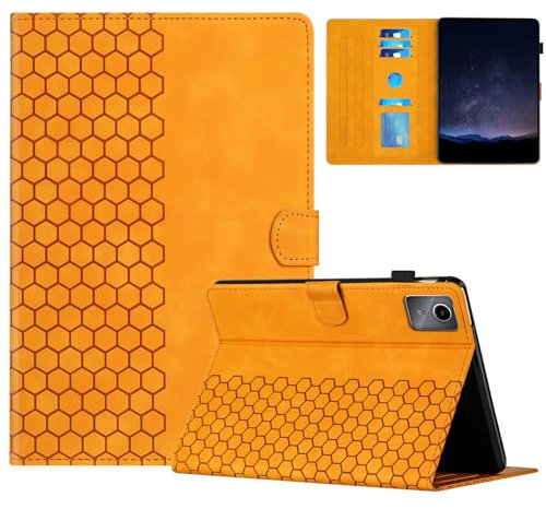 Mldjomid Funda Tableta para Lenovo Tab M11 TB-330FU/ Xiaoxin Pad 2024 11 TB-331FC PU Cuero Flip Protectora Carcasa con Función de Soporte para Lenovo Tab M11 11 Tableta Cover Case-Panal Amarillo