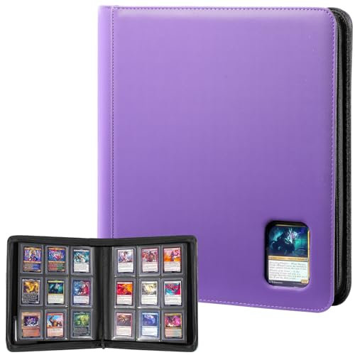 ProCase Top Loader Binder for Cards; Holds 324 Toploaders with 9 Pockets, Toploader Storage for Trading Cards or Sports Cards, Compatible with TCG, MTG in 3x4 Toploaders -Purple