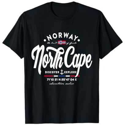 Norway North Cape Norwegische Flagge Norge Nordkap Norwegen T-Shirt