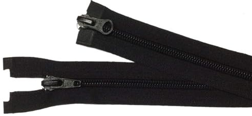 Reißverschluß Kunststoff 2-Wege teilbar für Jacken 75 cm schwarz