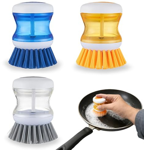 Soap Dispensing Palm Brush, 2 in 1 Washing up Brush with Liquid Dispenser