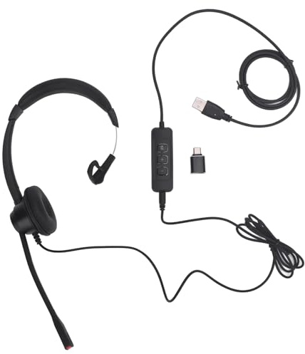 Tomantery Mono-Headset mit Kabel und Geräuschunterdrückendem USB-Mikrofon für Telemarketing-Versicherungs-Tablet