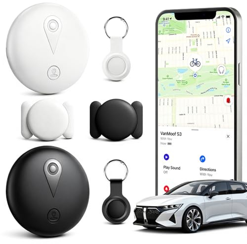 2 Mini GPS Tracker Magnetisch – Fahrzeugortung ohne monatliche Gebühr, Echtzeit-GPS-Tracker mit Smartphone-App für Android & iOS, GPS auto Tracker, für Autos, Fahrräder, Gepäck, Haustiere.Weiß,Schwarz