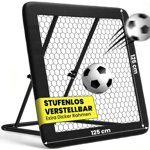 Ryuhic Rebounder für Fußball - Fußball Rebounder mit 32 mm Stahlrahmen | Stufenlos Verstellbar - klappbares Trainingsnetz für Schuss, Pass, Ballannahme & Torwarttraining