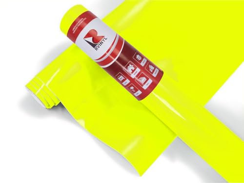 3M 1080 Series VCW17076 Satin Neon Fluorescent Yellow - 5ft x 2ft - Dual Cast Car Wrap Vinyl Film - Controltac Air Release Adhesives - Sheet Roll for Vehicles, Rims and Signs