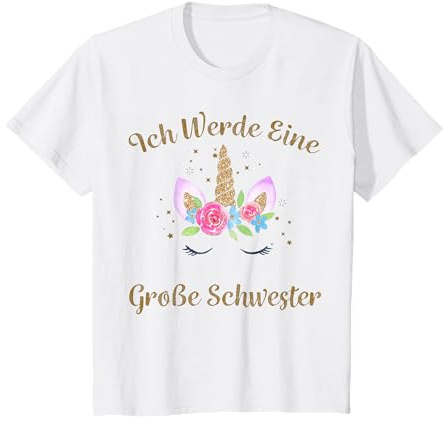 Ich Werde Eine Große Schwester Einhorn Mädchen T-Shirt