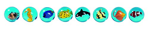 Flummi Set Gollnest und Kiesel Meerestiere Fisch 3D, 8 Stück 4,5 cm Gummiball Springbälle als Mitgebsel