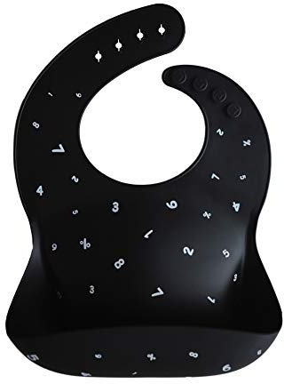 mushie Silikon Bib für Kinder | Lätzchen mit Auffangschale | BPA frei Wasserdicht | Abwaschbar Lätzchen mit verstellae Passform | Sichere & Hochwertige für Kleinkinder & Baby | Schwarz