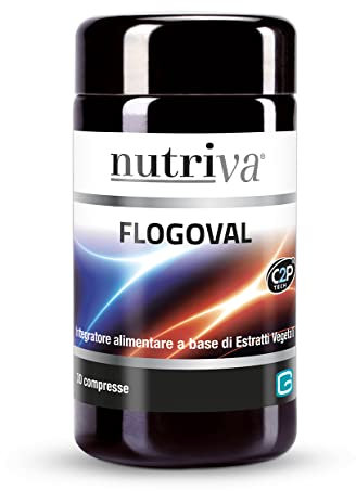 NUTRIVA Flogoval, Integratore alimentare a base di estratti vegetali. Con Boswellia e Artiglio del Diavolo. Supporto articolazioni, benessere articolare. 30 compresse. Vegan, C2P® Tech
