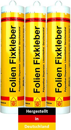 Latzel Dämmstoffe Lot de 3 tubes de colle pour frein à vapeur - Sans solvant - Acrylique - Étanche - Transparent - Cartouche de 300 ml