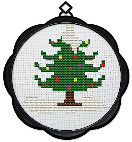 WOWDECOR Kit per ricamo a punto croce, albero di Natale 11CT timbrato fai da te DMC cucito facile da principianti