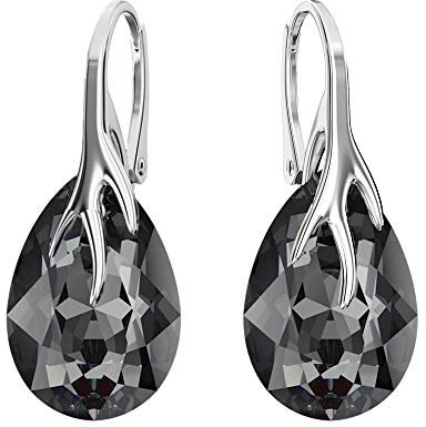 Panda-Jewellery Ohrringe Silber 925 Hängend - Ohrringe Hängend mit Kristallen - Wählen Sie Schmuck für Sie - Wetten Sie Auf Silber Ohrringe Damen in Form eines Tropfes (Silver Night)