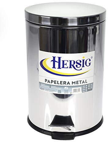 HERSIG - Papelera con Pedal Metalica | Cubo de Basura con Pedal y Tapa - 20 L