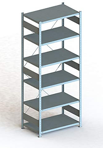 Steckregal aus Metall - Stecksystem Lagerregal 250 x 100 cm - 60 cm tief verzinkt - Fachlast 150 Kg