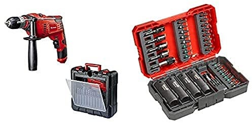 Einhell Schlagbohrmaschine TC-ID 1000 Kit (1010 W, 1 Gang, Bohrleistung Ø Holz 32 mm, Ø Metall 13 mm, Ø Beton 16 mm, 13 mm Schnellspannbohrfutter, inkl. Koffer, 35-tlg. Bit-Box)
