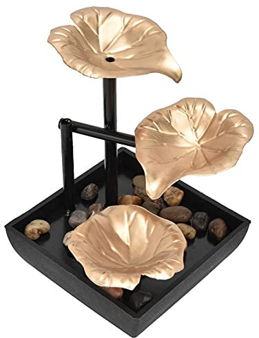 Fontana d'Acqua, Interno Artigianato di Ornamenti Feng Shui, Meditazione Zen Fontana da Tavolo Relax a 3 Livelli Elegante Arredamento Meditazione Decorativo da Tavolo(EU)