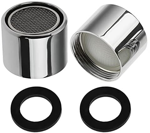 HATOOLHA Spültisch-Wasserhahn-Belüfter, Ersatz-Belüfter, weiblicher Wasserhahn, für Küche, Badezimmer, wassersparend, NPT-Innengewinde 18 mm, Silberfarben