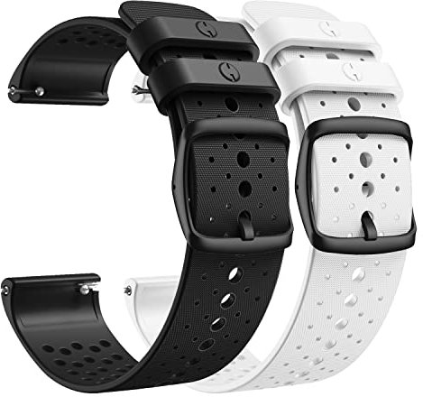 ANBEST Silikon Armband für Polar Vantage M Armband, Sport Ersatzarmband für Polar Vantage M2/Grit X Damen & Herren, Schwarz+Weiß