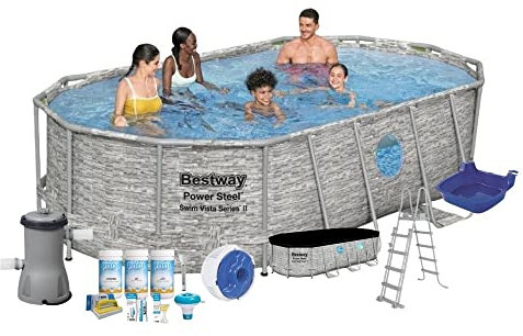 Bestway Piscina Power Steel Swim Vista, con accessori, 427 x 250 x 100 cm